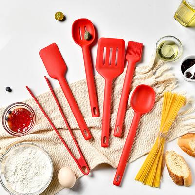 6 Pcs Silicone Kitchenware Set Integrated All Inclusive Cooking Tool Non Stick Shovel Oil Brush Scraper Food Clip Kitchen Tools