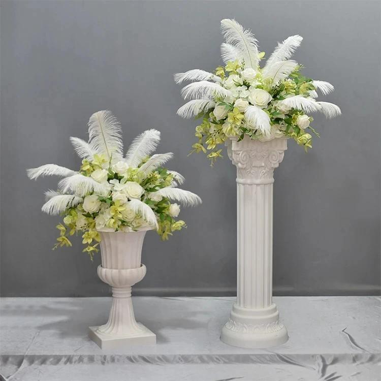 Round Roman Columns Upright Pillar Arches Flower Pots European Road Leading Wedding Party Scene Plastic Flower Pots Decorations
