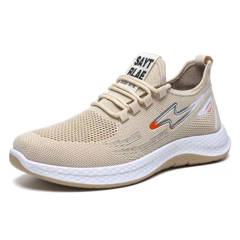 Shoes Men's New Fly-woven Breathable Sneakers Lace-up Soft-soled Mesh Casual Versatile Men's Shoes