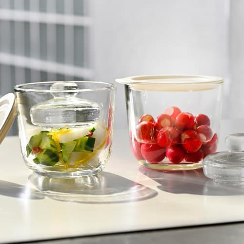 HARIO Glass Overnight Pickler S Pickle Container Multi White GTK-S-OW