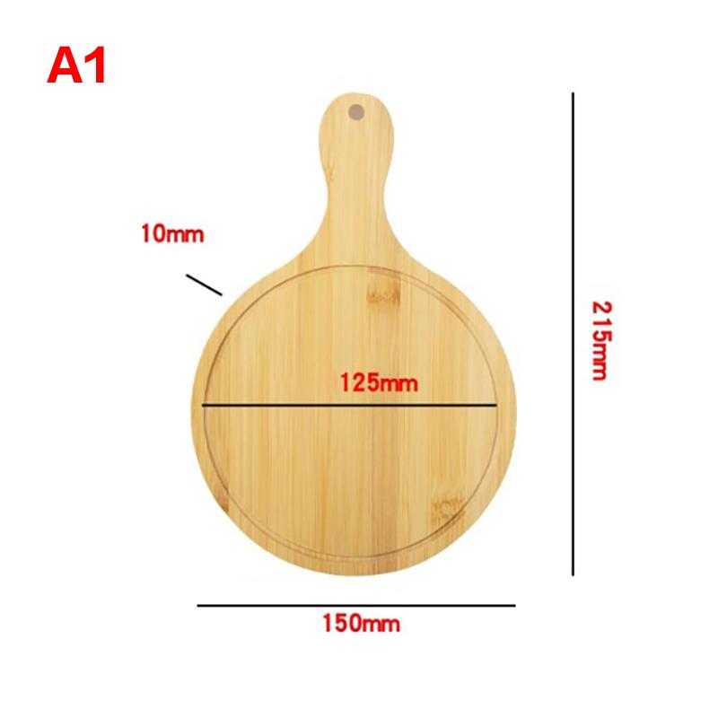 1Pc Wooden Round Rectangular Pizza Paddle Serving Board Cutting Board With Handle Bread Pastry Plate Outdoor Tableware