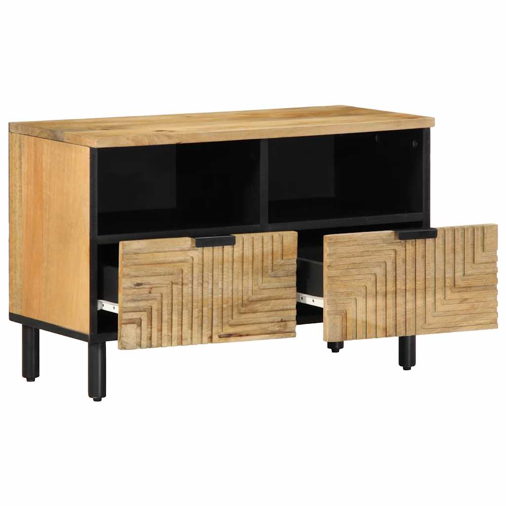 Szafka Rtv Brązowa 70X33X46 Cm Drewno Lite Mango