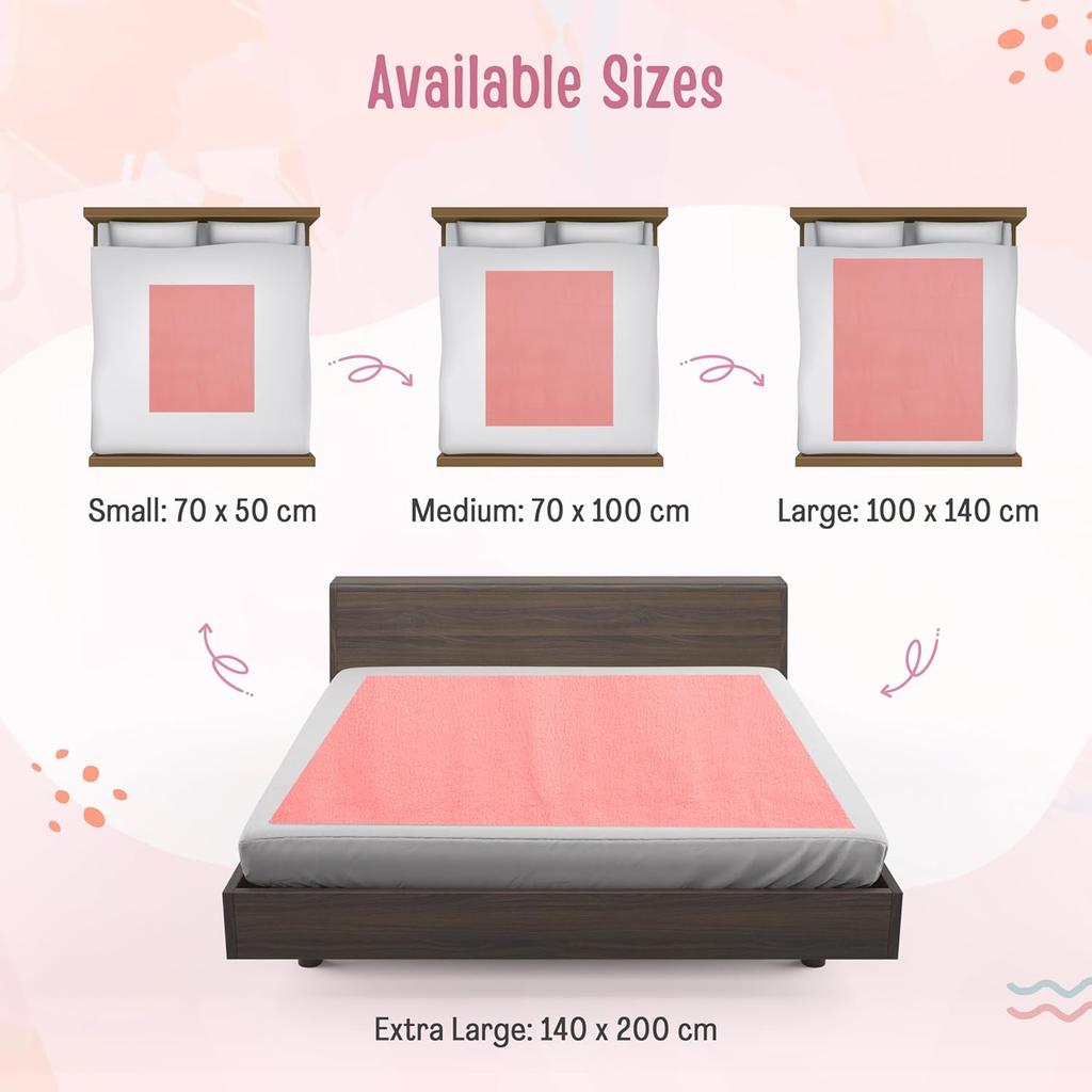 LuvLap Instadry Waterproof Baby Dry Sheet, Extra Absorbent Anti-Piling Fleece Bed Protector, Pack of 2, Small, Sky Blue