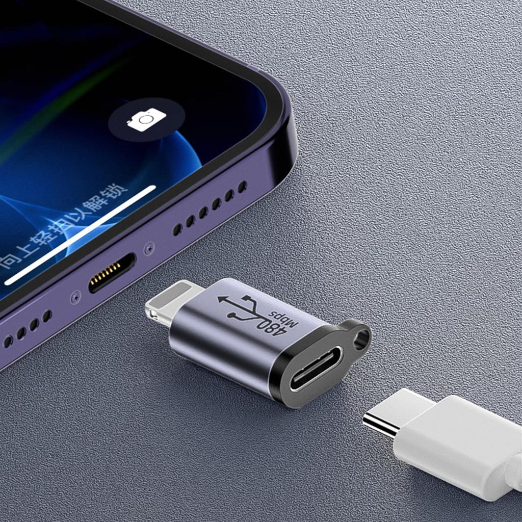 Female iOS8pin To Type-C /Micro USB Converter Adapter Fast 480Mbps Transfer Speed 18W Charging Capability Connector