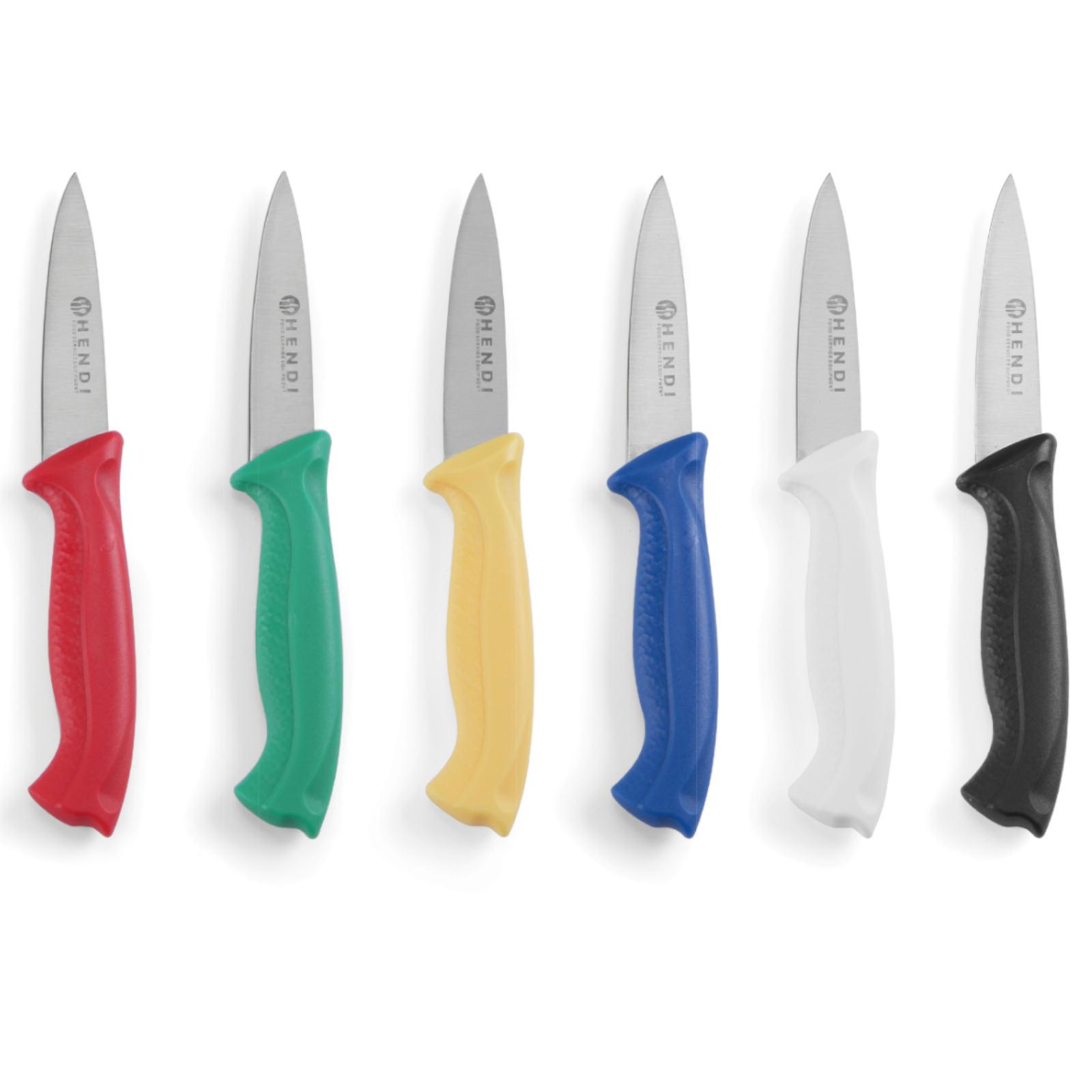HENDI Schälmesser, set mit 6 unterschiedlichen Farben: weiß, rot, blau, grün, schwarz und gelb, HACCP, Klinge: 90mm, Länge 185mm, Edelstahl/Polypropylen - Bild 5