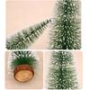 10 PCS Artificial Frosted Sisal Trees Bottle Brush Trees with Wood Base Artificial Frosted Sisal Trees DIY Crafts  for Xmas Home Tabletop Decor