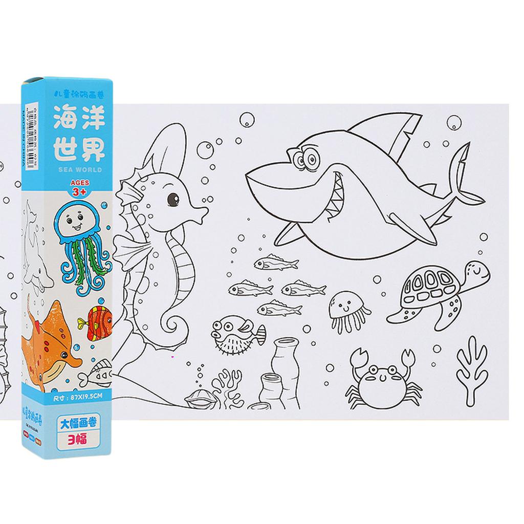 Kreative Malpapierrolle zum Selbermachen für Kinder, Malpapierrolle mit Ozeanthema, Malpapier für Kinder, Mädchen und Jungen