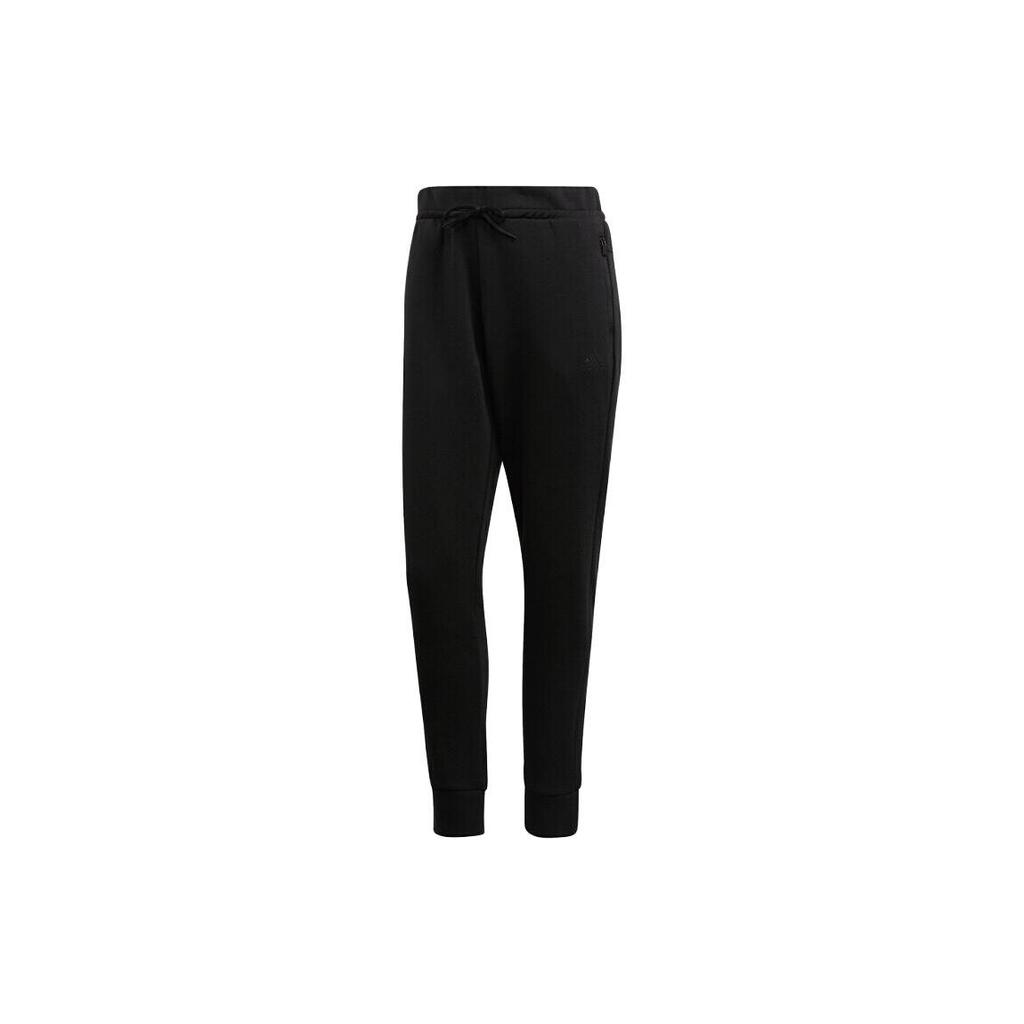 Adidas SS23 Breathable Casual Knitted Sports Pants Women Bottoms Black FI4762