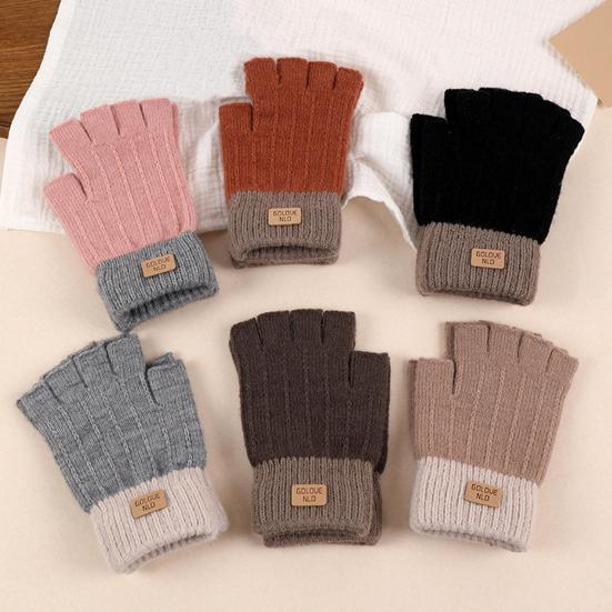 Fingerless Gloves for Women Men Winter Knitted Half Finger Gloves Soft Stretchy Warm Mittens for Working Typing Writing Running