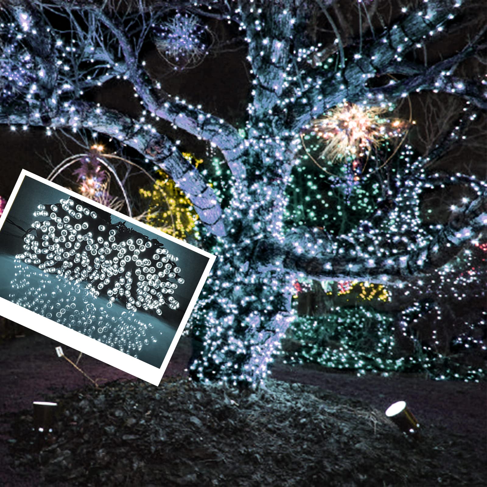 

иллюминационная гирлянда 50 м 500 светодиодов, подходит для внутреннего и наружного использования, рождественская светодиодная гирлянда, доступна в 4 темно-зеленых цветах, с памятью, с пультом дистанционного управления, японская инструкция для и белый