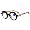 New middle-aged and elderly anti-blue glasses women's European and American retro literary personality round frame reading high definition reading gla