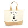 Tote Bag - PLANETEE - J'peux Pas Footing - Natural Jute - Printed In France - Large Capacity