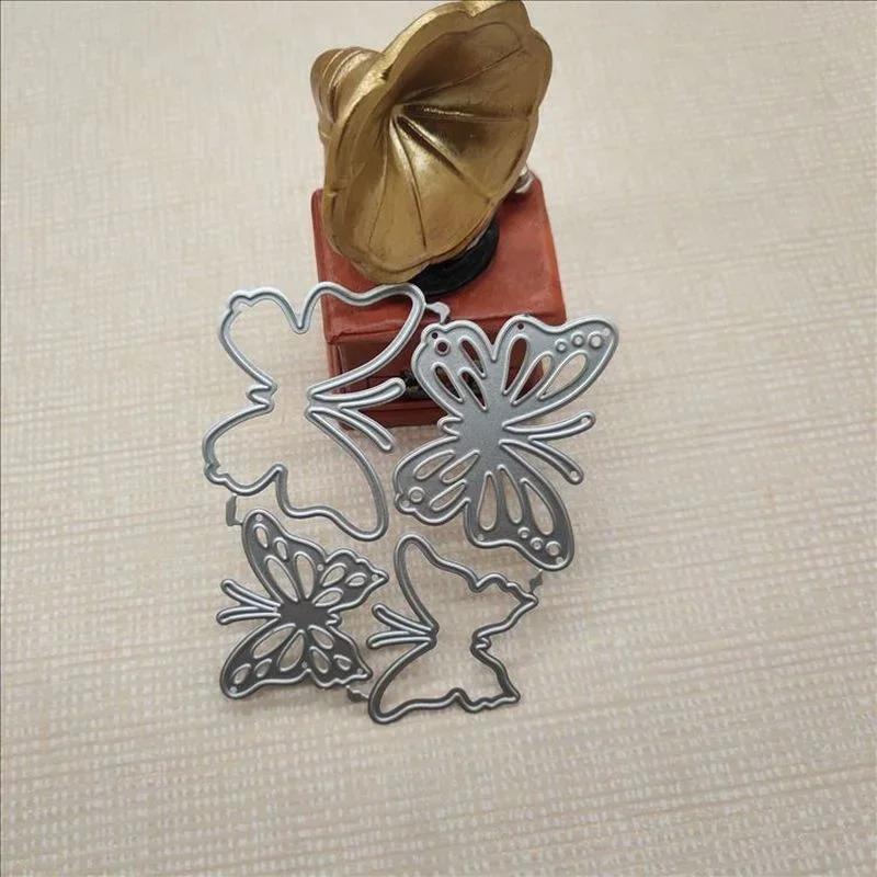4 PCS/Batch DIY Card Mold Photo Album Embossed Butterfly Metal Cutting Paper Book Craft School Supplies Border Template