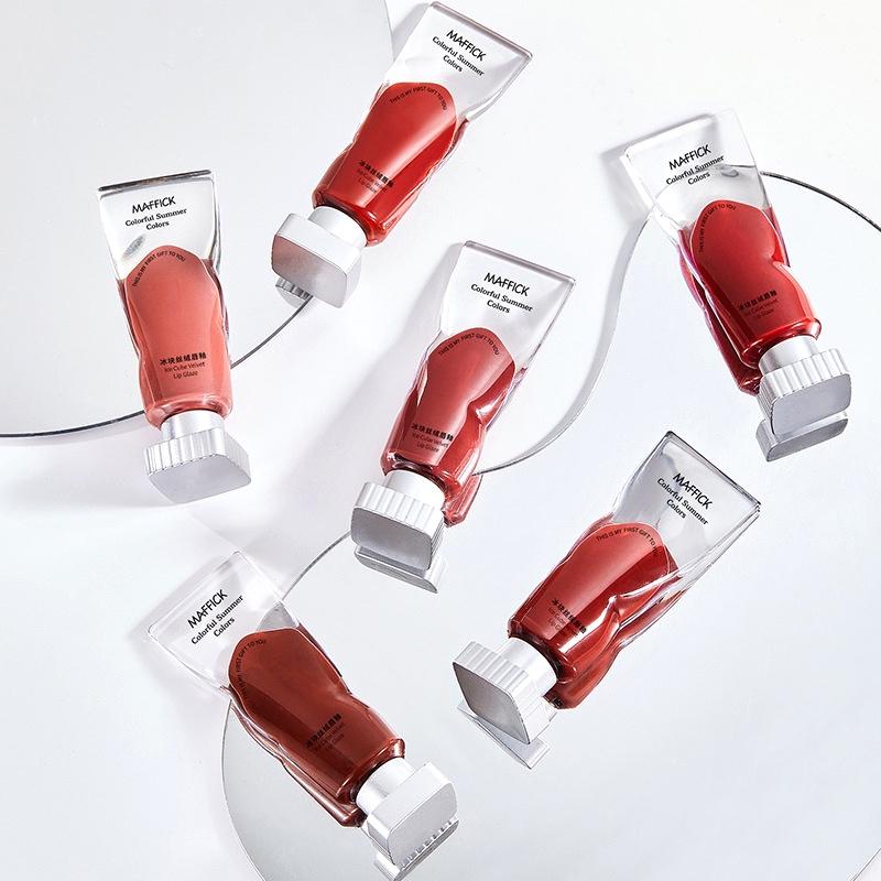 Ice Velvet Moisturizing and Hydrating Lip Glaze Natural White Mist Lip Glaze Matte Lip Gloss Waterproof Lipstick Lasting Setting Women's Makeup