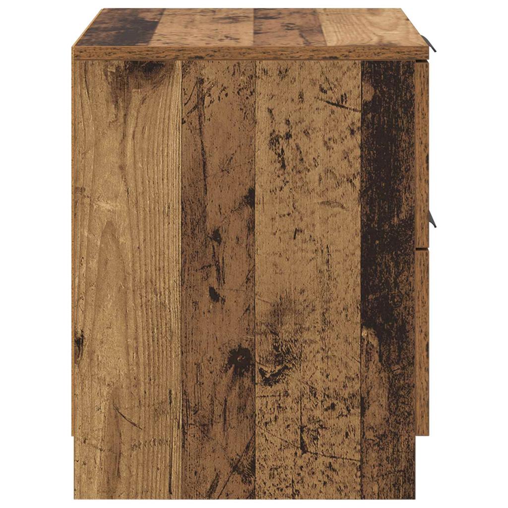 Nightstand Set of 2 Reclaimed Wood Look 45 X 39 X 50 Cm Engineered Wood