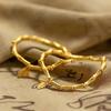 Elegant 18k Gold-Plated Bamboo Bangle: Chic Design, Light Luxury, High-End, Fashionable Bracelet for Women, Symbolizing Good Luck