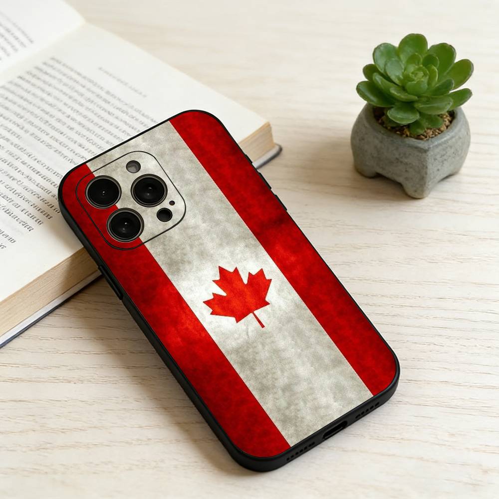 

Canada flag aesthetic Phone Case For iPhone 17, 16,15,14,13,12,11 Plus,Pro Max, Others Soft Black Cover iPhone16se4