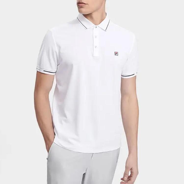 Fila SS23 Ležérne pánske polo tričko s krátkym rukávom Biela F11M321103CWT