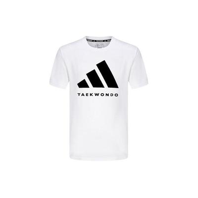 adidas Logo-Druck Sportstrick Lässig Atmungsaktiv Rundhals Kurzarm T-Shirt Unisex T-Shirts Weiß Schwarz ADICLTS24TKP-WB