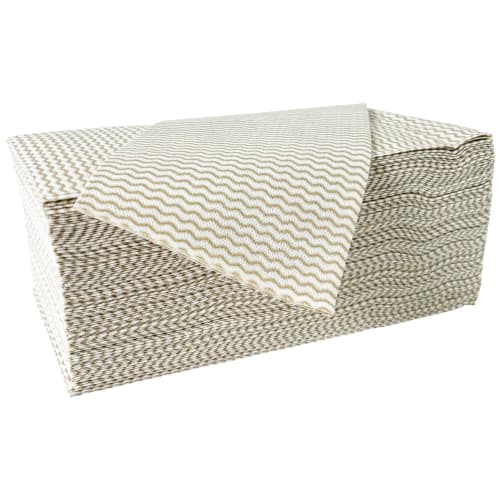 Strix Design Disposable Antibacterial Counter Cloths, Box of 100 (Pack of 2 x 50), Approx. 31 x 60 cm, Beige, Table Dusters, Dishcloths, Non-Woven Fab