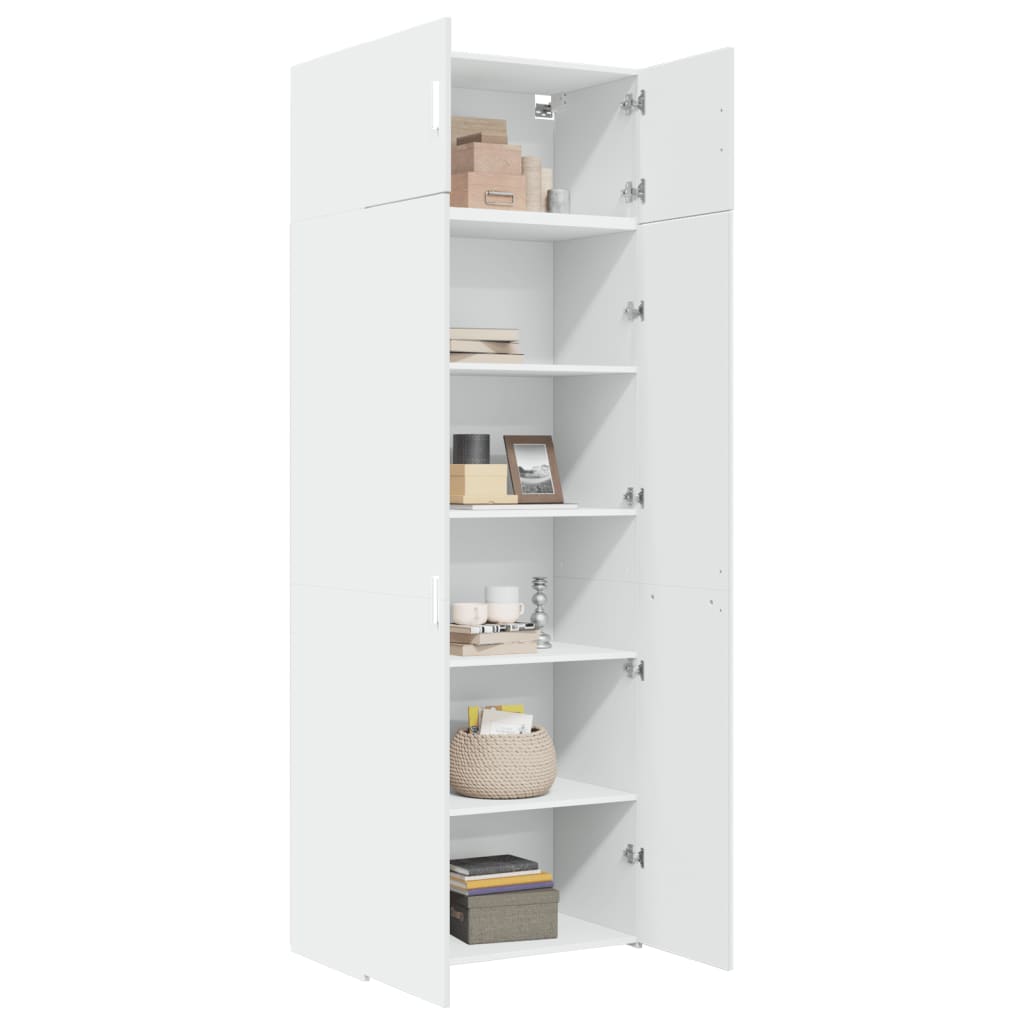 Vidaxl Cabinet, White, 80X42.5X225 Cm, Wood-based Material