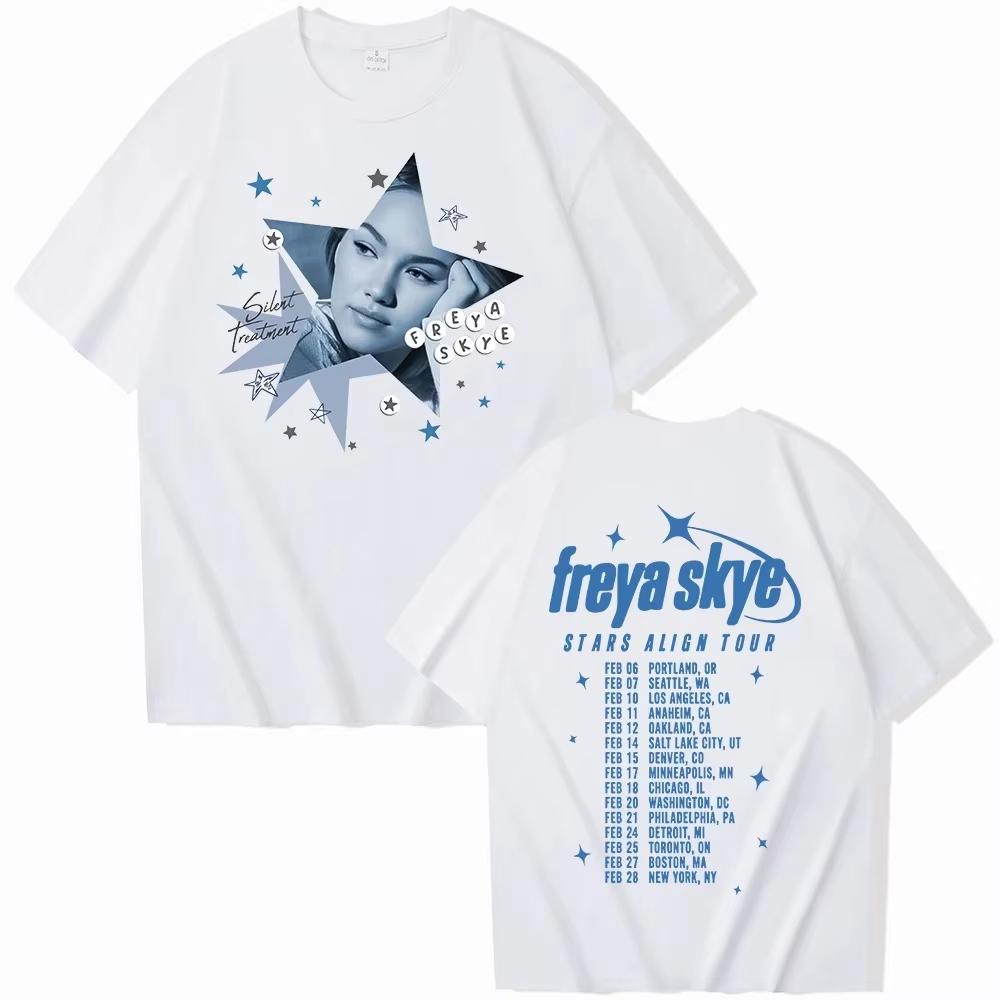 Freya Skye Stars Align Tour 2026 Harajuku Style Singer Merch Unisexs Crew Neck Short Sleeve Comfortable Unisex And Unisex TShirt
