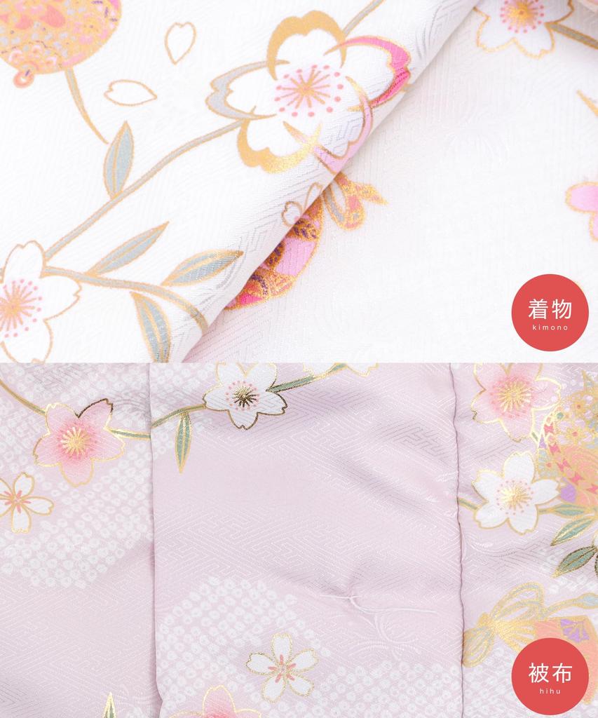 Shichigosan Girl Kimono Full Set 753 Dull C Pale Purple Hanamari [KYOETSU] [Kyoetsu] 3-year-old Set, Haori, Accessories, (11. Yume)