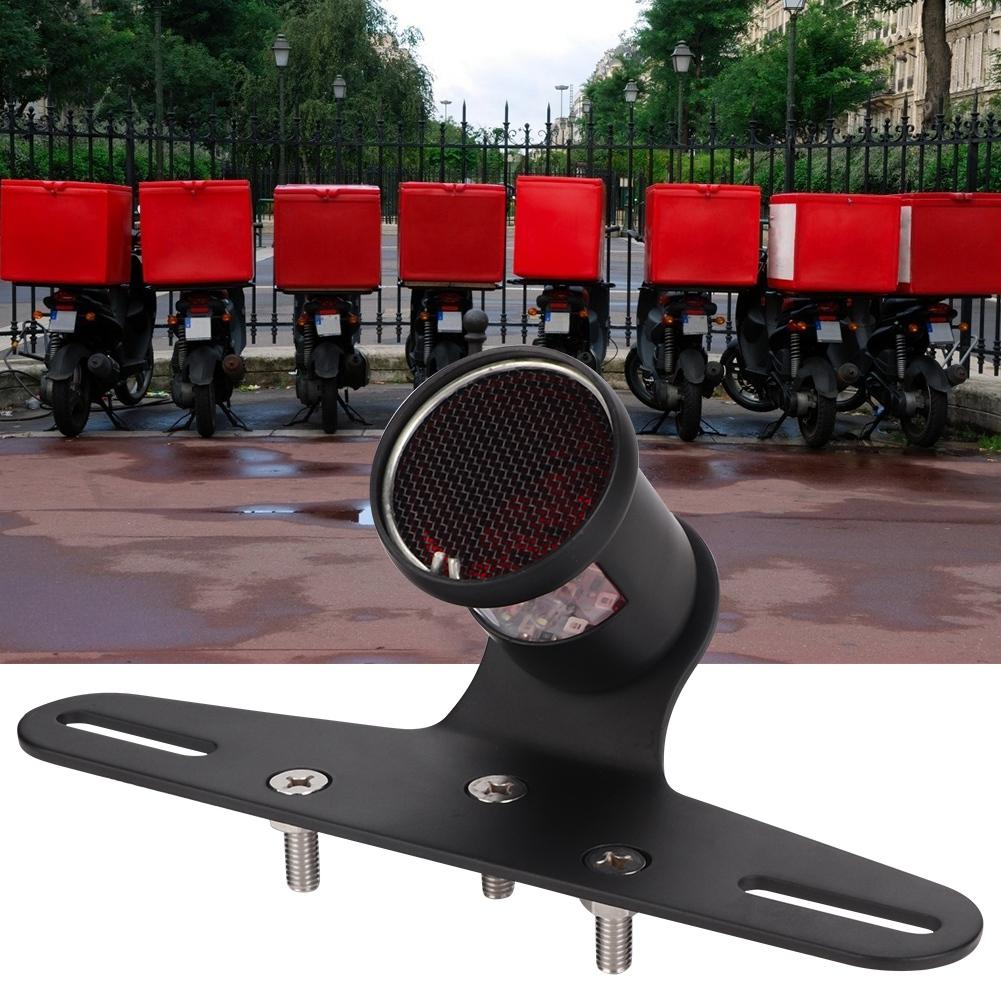 Vintage Style Motorcycle LED Light Universal Tail Brake Light Lamp With License Plate Bracket