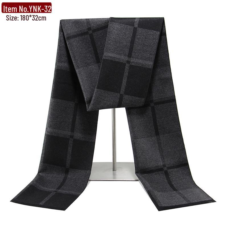 Sciarpa scozzese calda invernale da uomo 2025 - Stile europeo e americano, imitazione cashmere, motivo jacquard