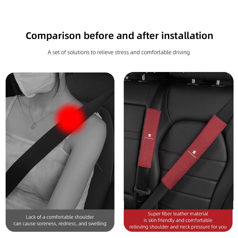 Peugeot Car Styling Seat Belt Cover Shoulder Strap Pad Harness Cushion For Peugeot 107 408 4008 308 3008 5008 508 2008 208 301