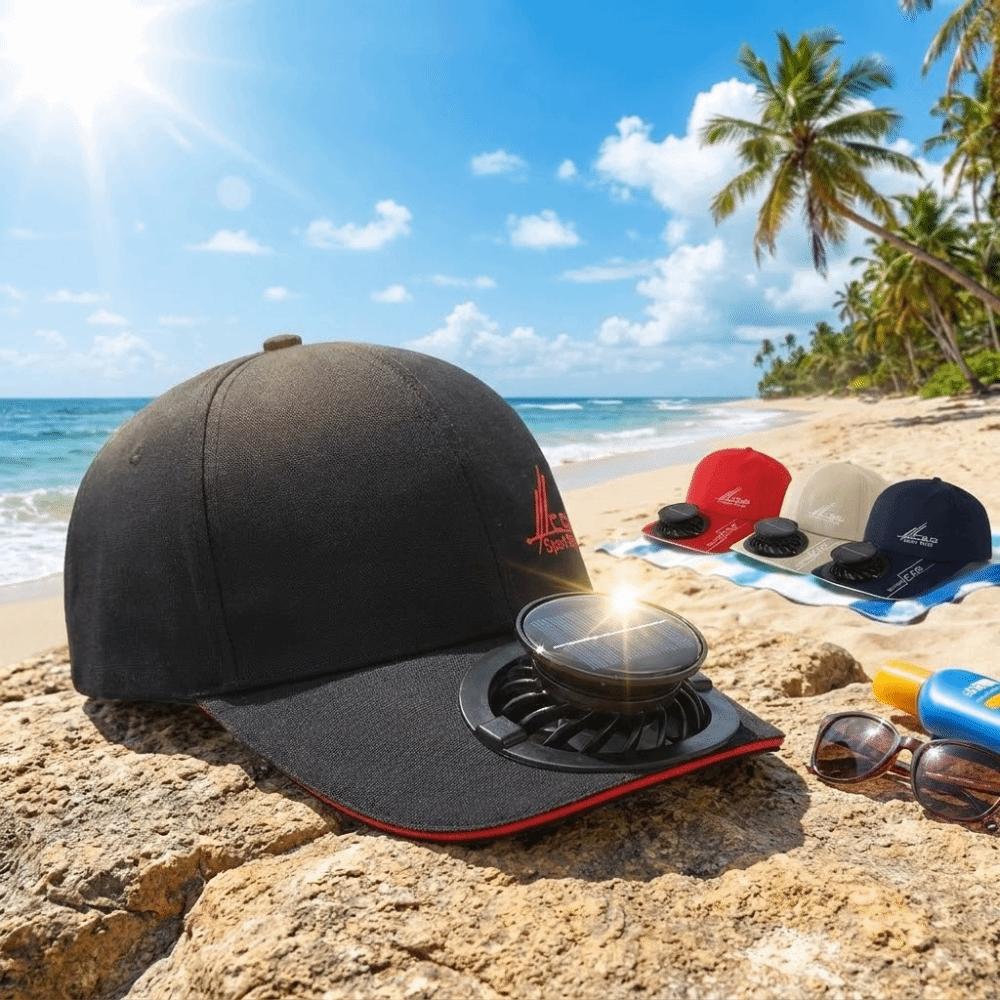 Letter Solar Charging With Fan Hat Breathable Sunshade Duckbill Cap for 3.7V600mAh Spring