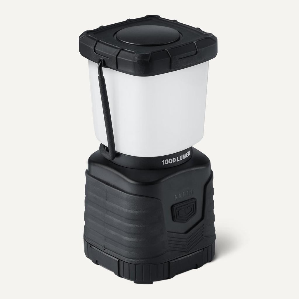 Amazon Basics LED Camping Lantern, 1000 Lumens, 4 Modes including Strobe, IPX4 Water-Resistant, Battery Powered, Black