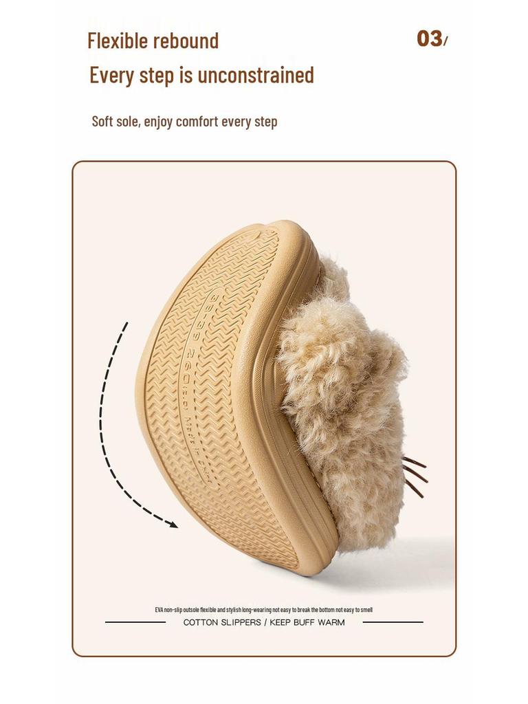 Damen Flauschige Baumwollpantoffeln 2025: Warme, rutschfeste Hausschuhe für Herbst/Winter mit einzigartigem Komfort.