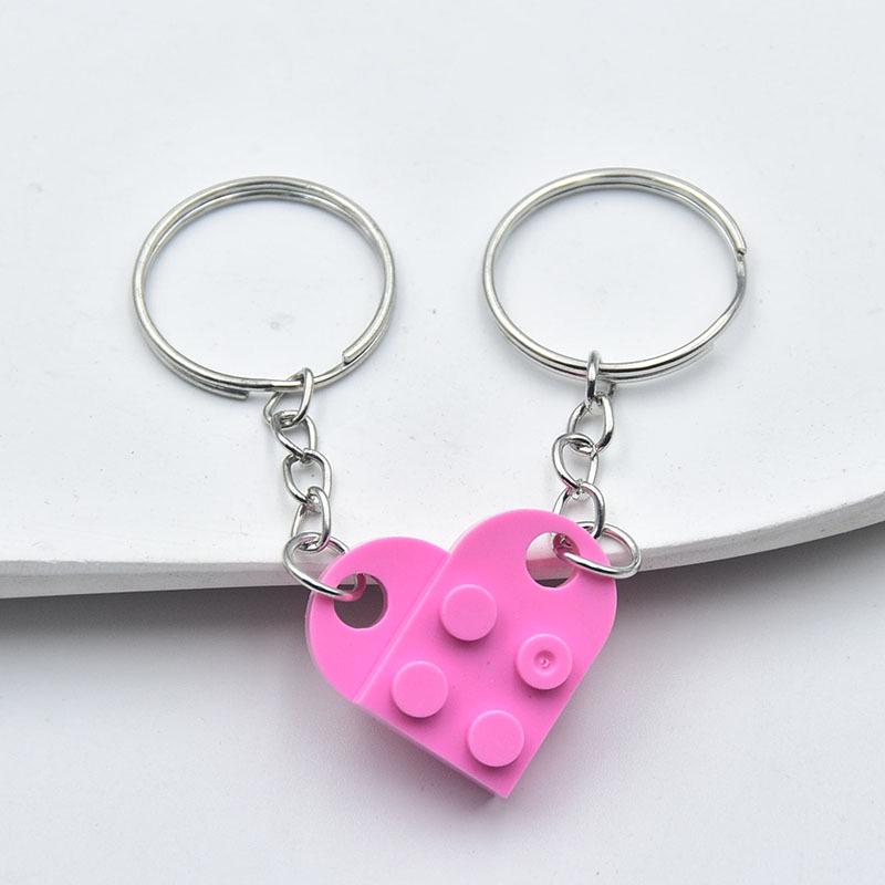 Portachiavi Creativo Fai-da-te a Forma di Blocco Amore con Portachiavi Staccabile - Gioielli Fatti a Mano