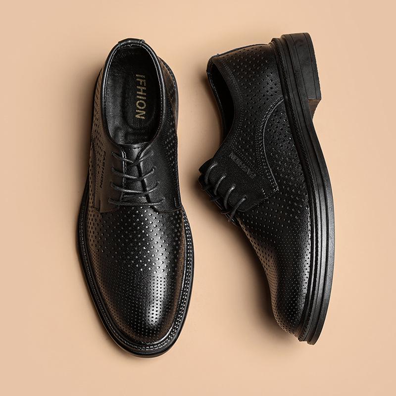 

Men s Breathable Leather Formal Sandals - Korean Style Versatile Wedding Shoes 44