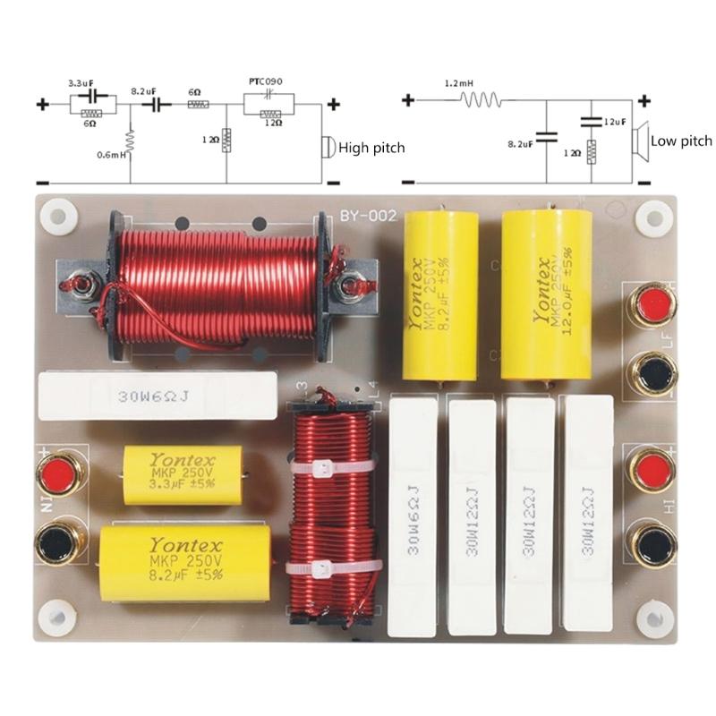 3/2Way Speakers Crossover, 800W Power Frequency Divider for Enhances Outdoor Stage Quality Sound Playback