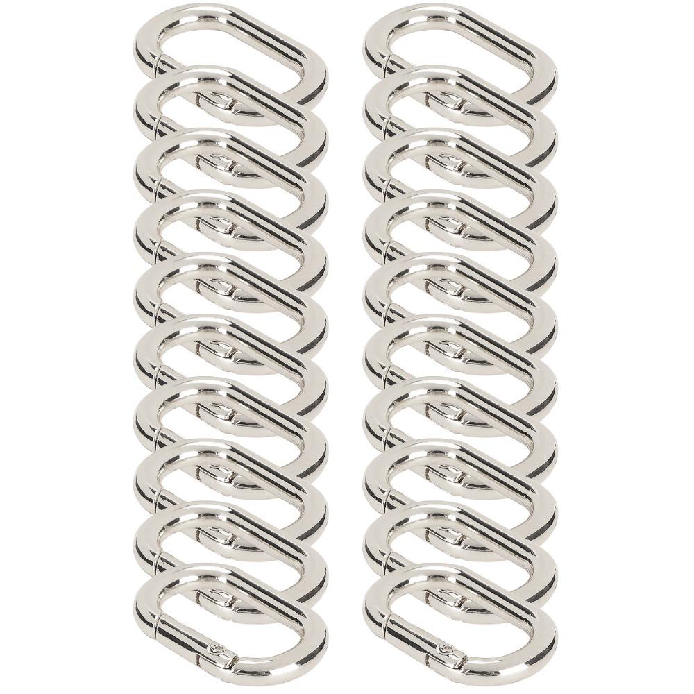 20pcs O-Shape Spring Gate Rings Silver Openable Clasps Metal Hardware Accessories DIY Projects