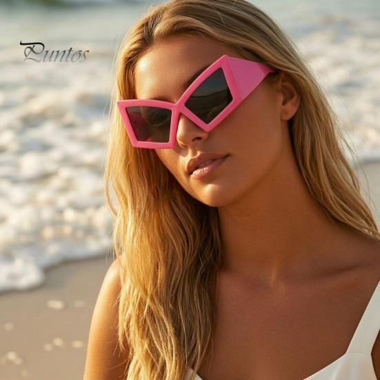Break-resistant Sunglasses Futuristic Geometric Sunglasses, Edgy Triangle Frame Shades, Trendy UV Eye-catching Protection Sun Glasses for Women Street