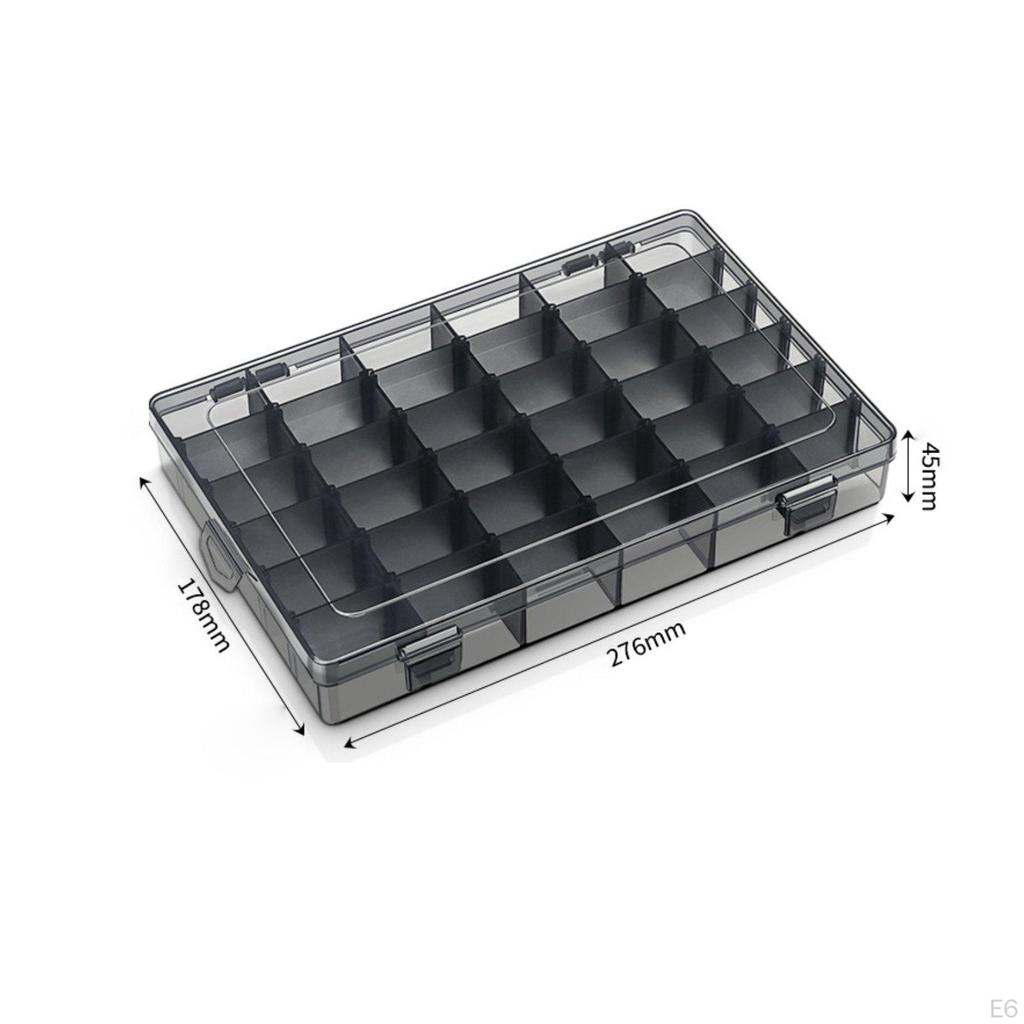 Electronic Parts Storage Box Transparent Clear Case Many Compartments Compartment