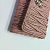 [Pre-Owned] Crystal Pink Lambskin Quilted Wallet With Silver Hardware - Good #13KHV9Z