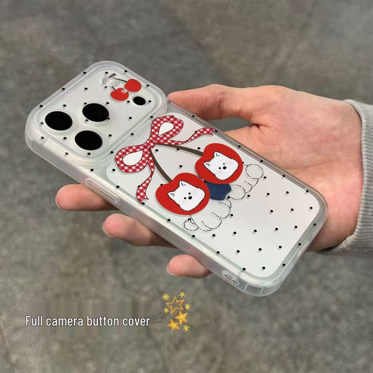 

Cherry Bow Apple 17 Pro Max iPhone Case - Soft, Drop-Proof for iPhone 12/13/14/15/16, Small Dog Design for Women. iPhone 16
