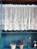 European White Lace Valance for Kitchen Windows, Vintage Floral Patterned Lace Valance Curtain , Rod Pocket1 Panel,  White