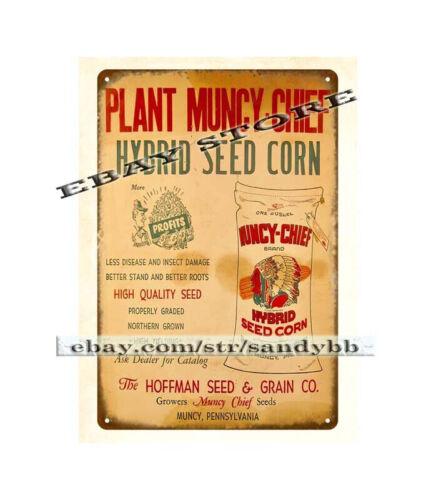 

MUNCY CHIEF HYBRID SEED CORN Hoffman metal tin sign popular wall decorAluminum 20x30cm（7.8x11.8inch）