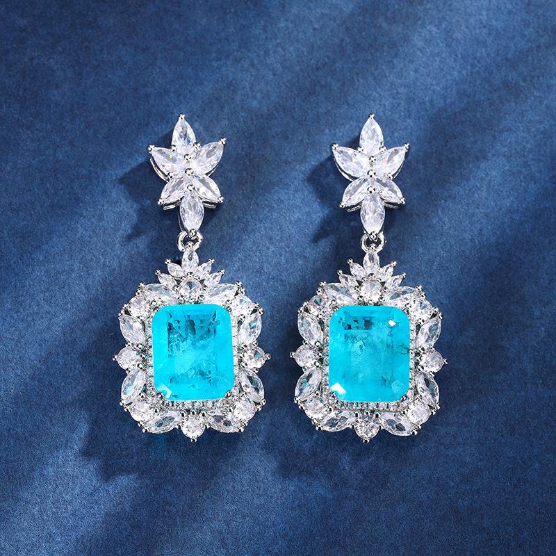 Jewelry Copper Bottom Gold-Plated Simulation Papalaiba Retro Square Suit Women 10 * 12