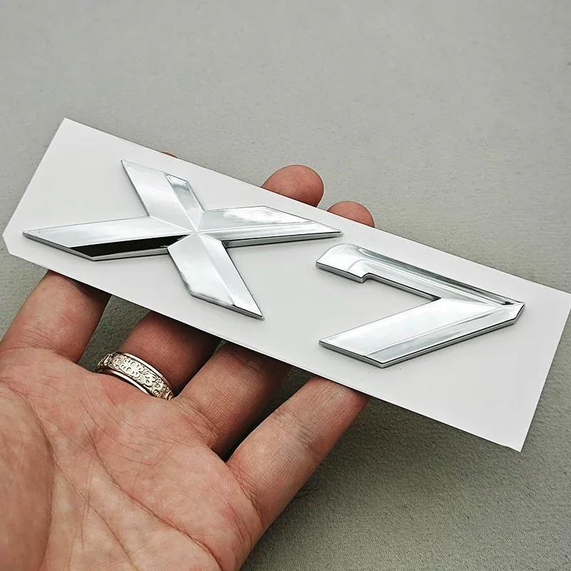 BMW X7 XDrive 40i 3D ABS Chrome Black Car Letters Logo Rear Trunk Badge Side Door Emblem Sticker Exterior Accessories for G07 Tm2