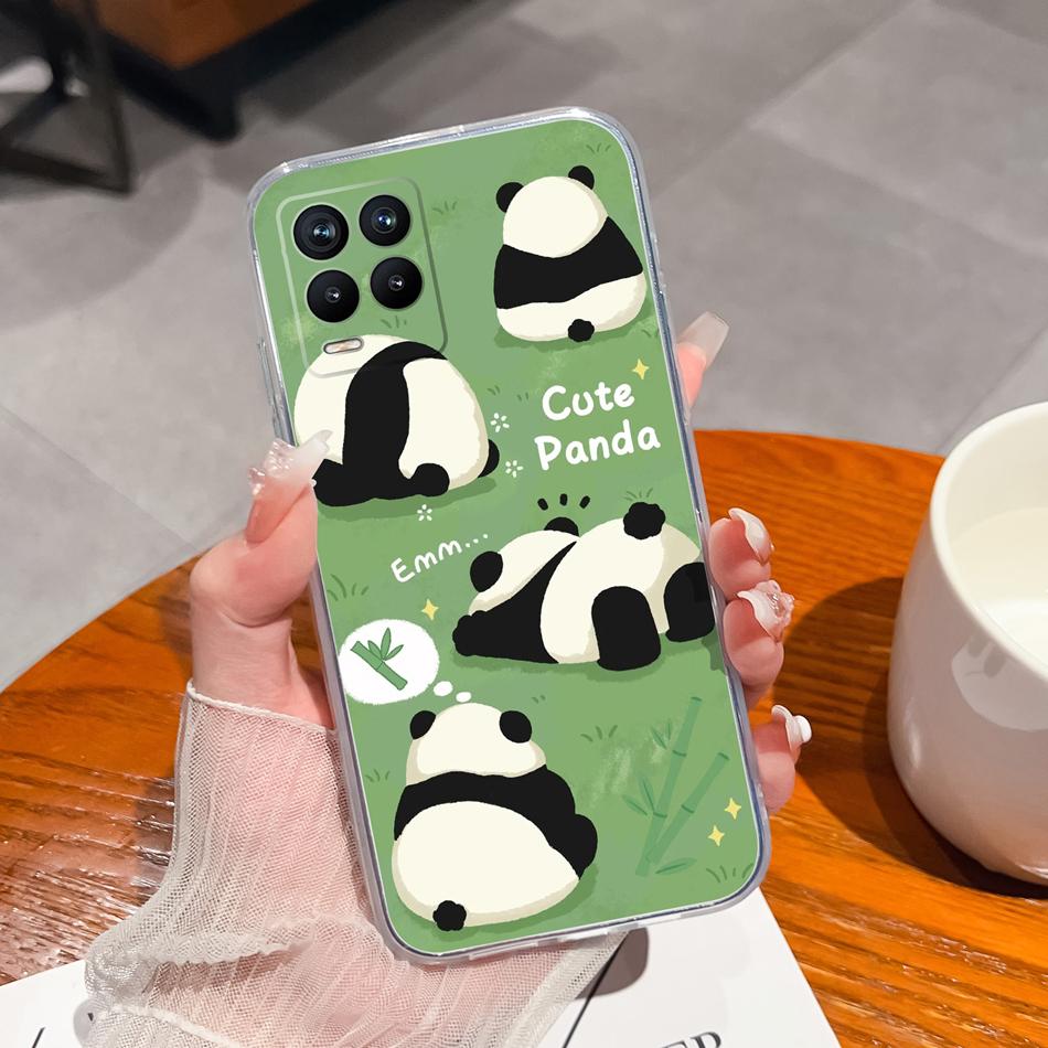 For Realme 8 Pro Case Lovely Cat Soft Transparent Phone Back Cover For Realme8 4G 5G Shockproof Comfortable TPU Silicone Bumper