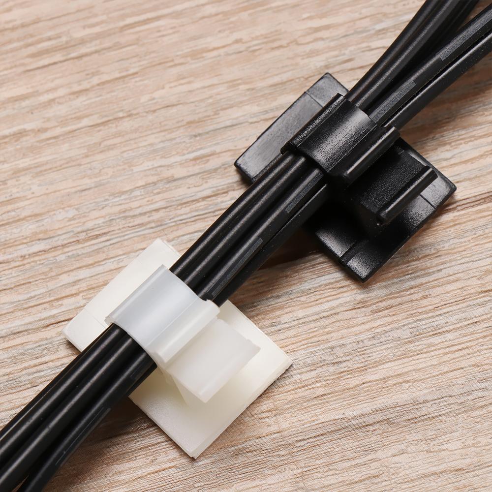 10pcs Organizador Prático Grampo Fixador Adesivo Clipe de Cabo Fivela Suporte Fixador para Gerenciamento de Fios