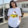 2026 Summer Hello Kitty Cartoon Printed Short Sleeve Pure Comfortable Summer Loose Tshirt for Women