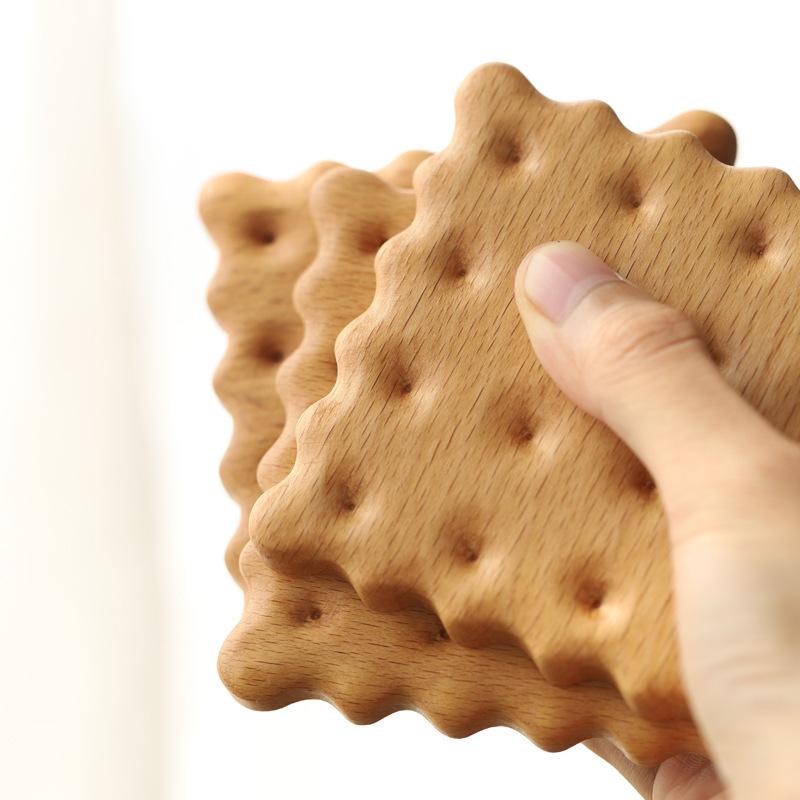 Natural Wooden Cookie Coasters Reusable Anti-skidding and Heat-resistant Coffee  Pad Drink Cup Mat Kitchen Home Tableware
