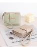 Korean Style Women's Bow Short Wallet Clutch with Zipper Wristlet